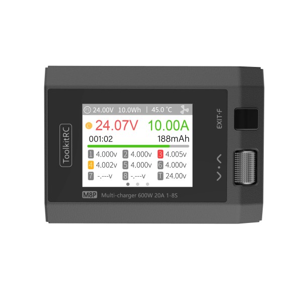 Wholesale ToolkitRC M8P Upgraded Version 600W 20A Balance Charger Discharger for 1-8S Battery ESC Tester